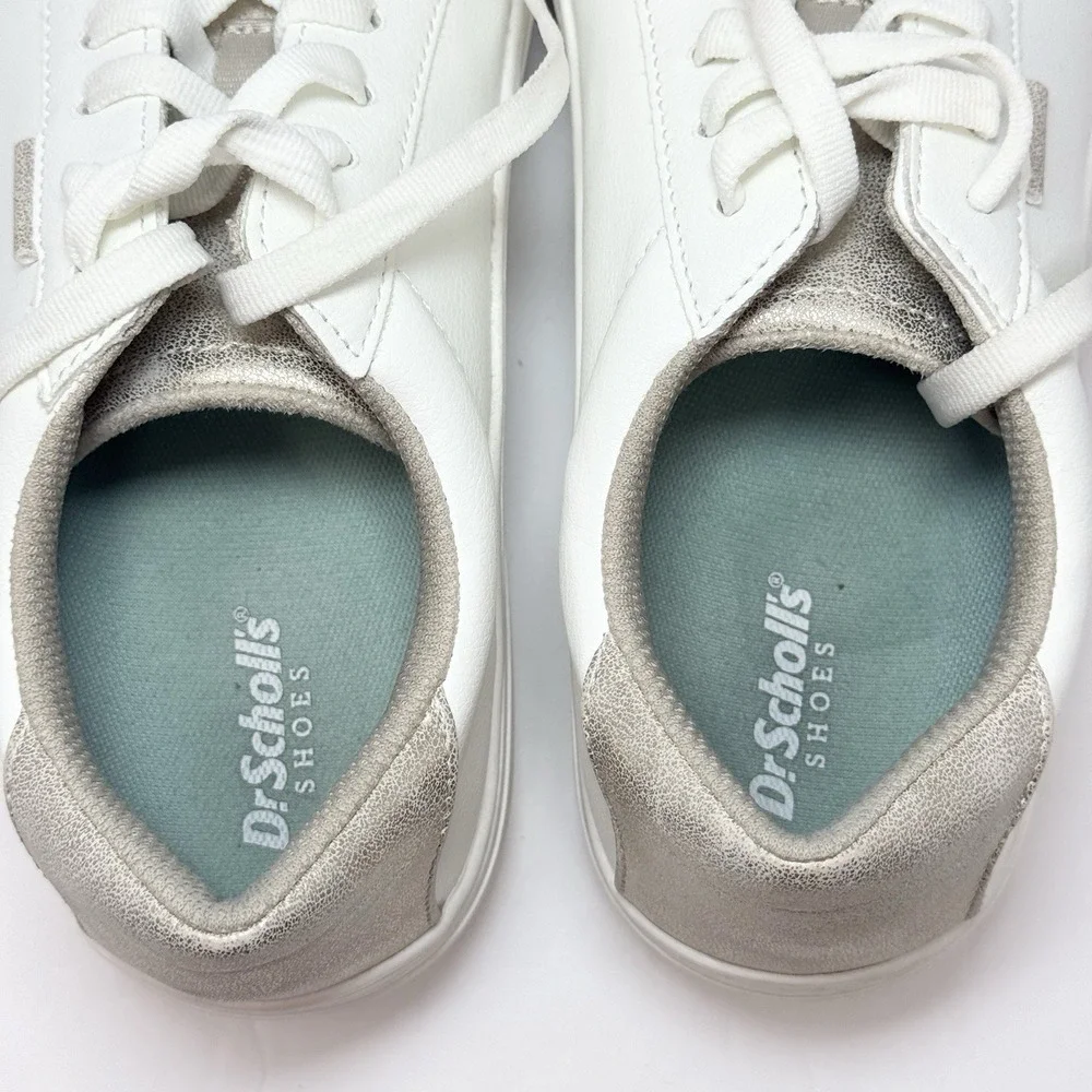Dr Scholl's Women's Time Off Sneaker Size 9.5M White Gold Faux Leather - Picture 10 of 13